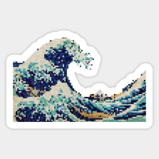 The Great Wave Pixel Sticker